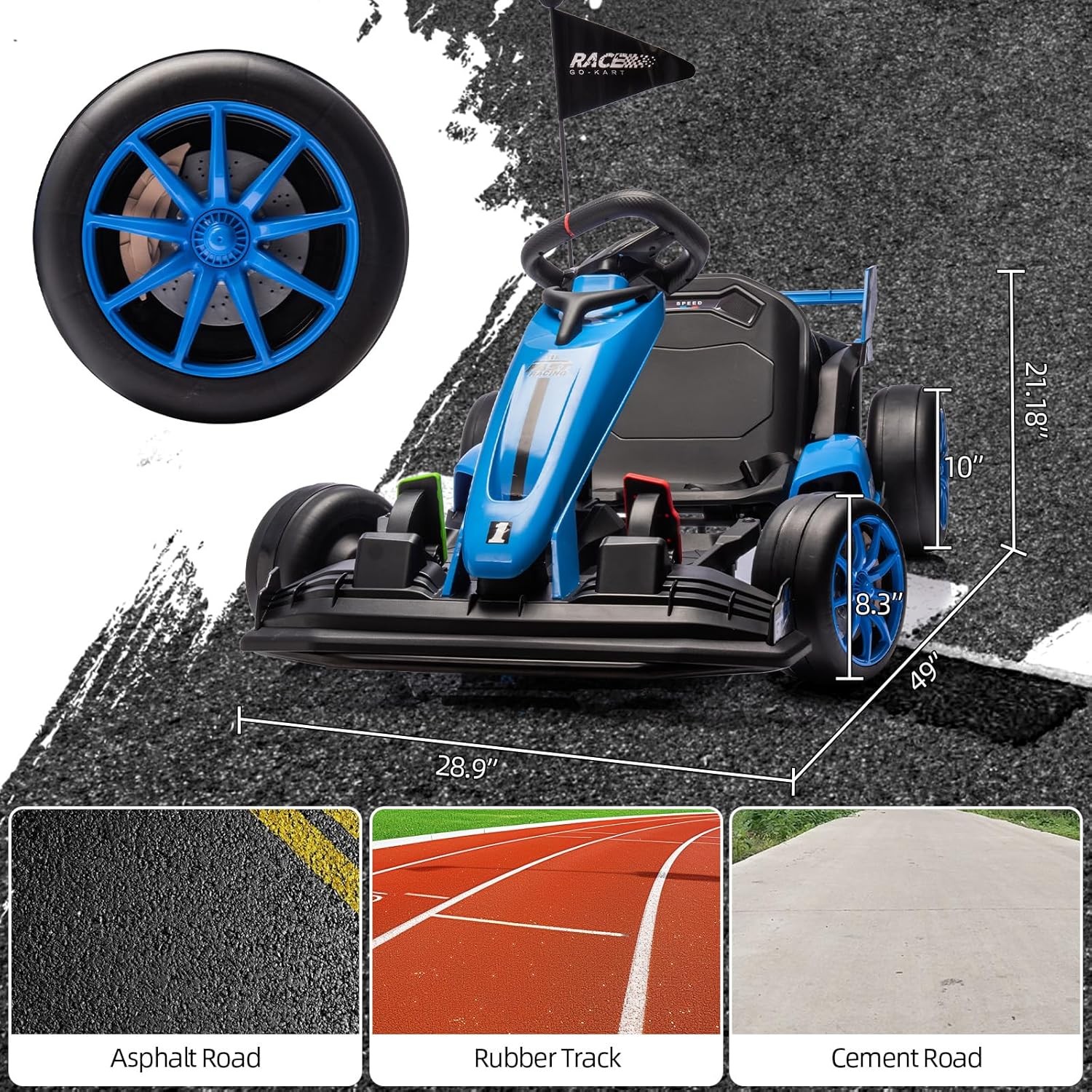 Garvee Electric Go Kart Toy for Kids,Ride on Drifting Car,Racing Car for 5-12