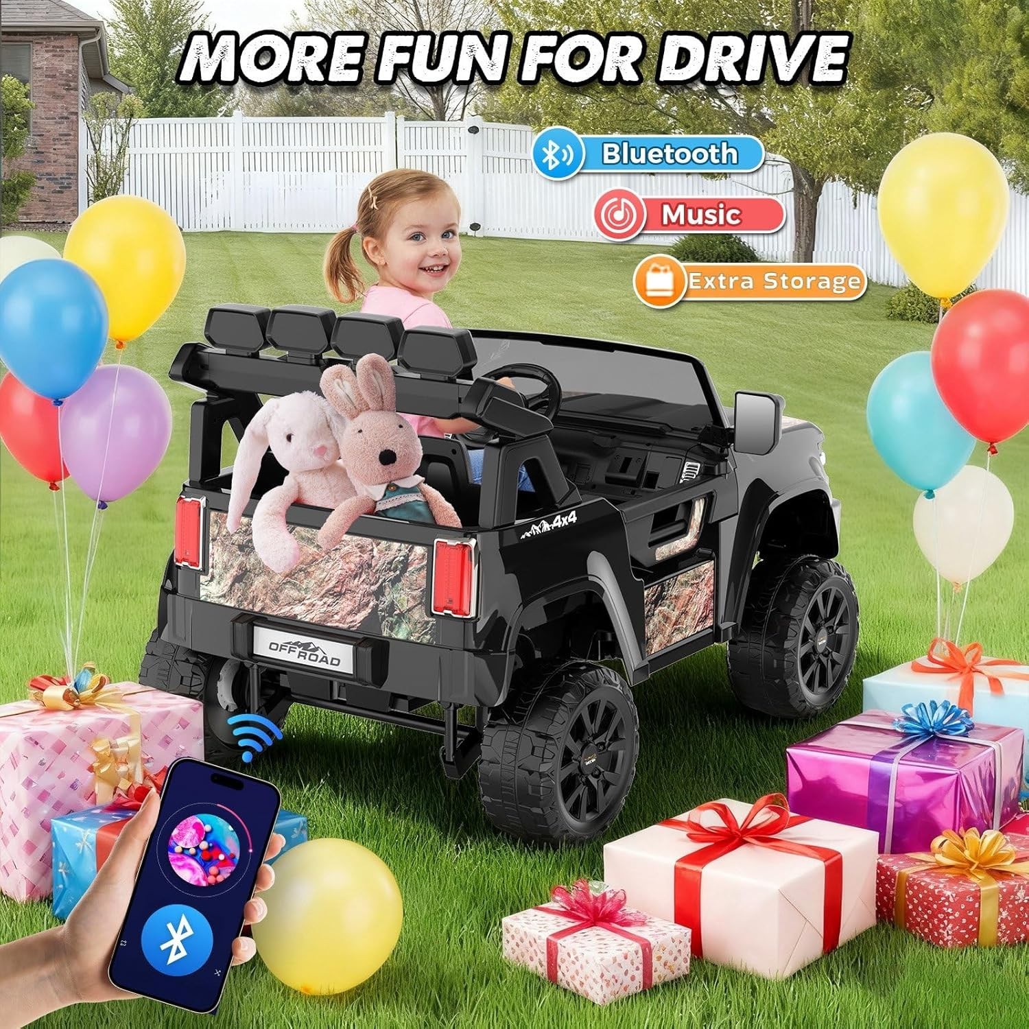24V Electric Ride on Car for Kids Powerful Wheels with Remote Control & Music