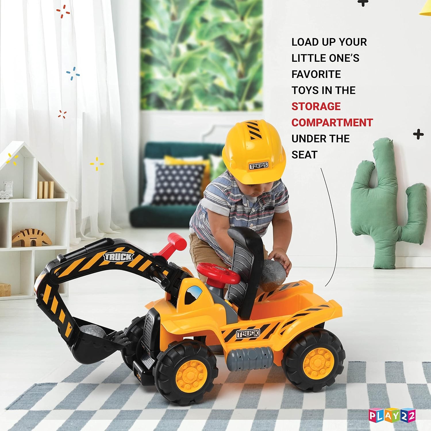 Toy Tractors Kids Ride On Excavator Music Sounds Digger Scooter Bulldozer
