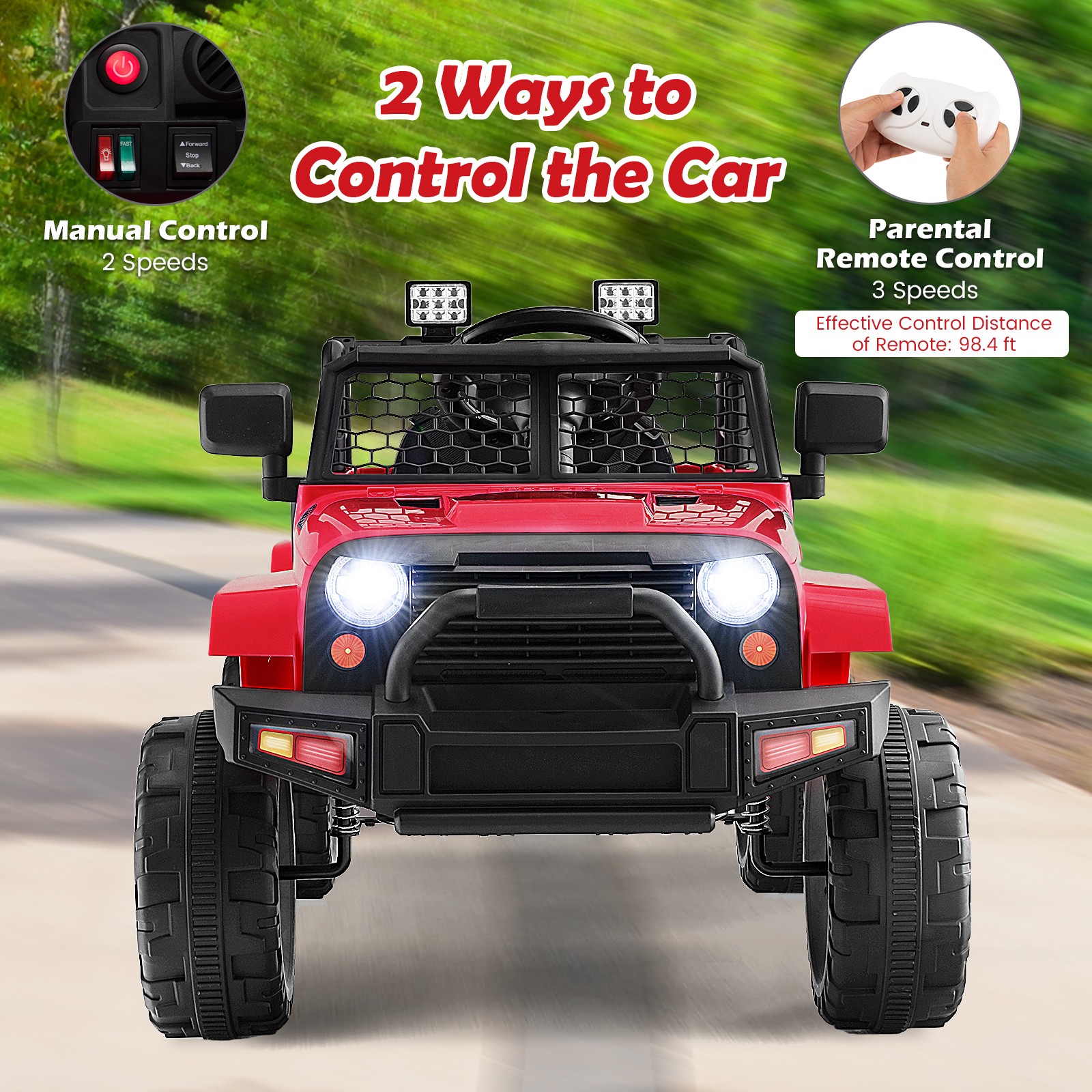 Kids 12V Ride On Truck Car Electric Vehicle Remote w/ Music & Light Red