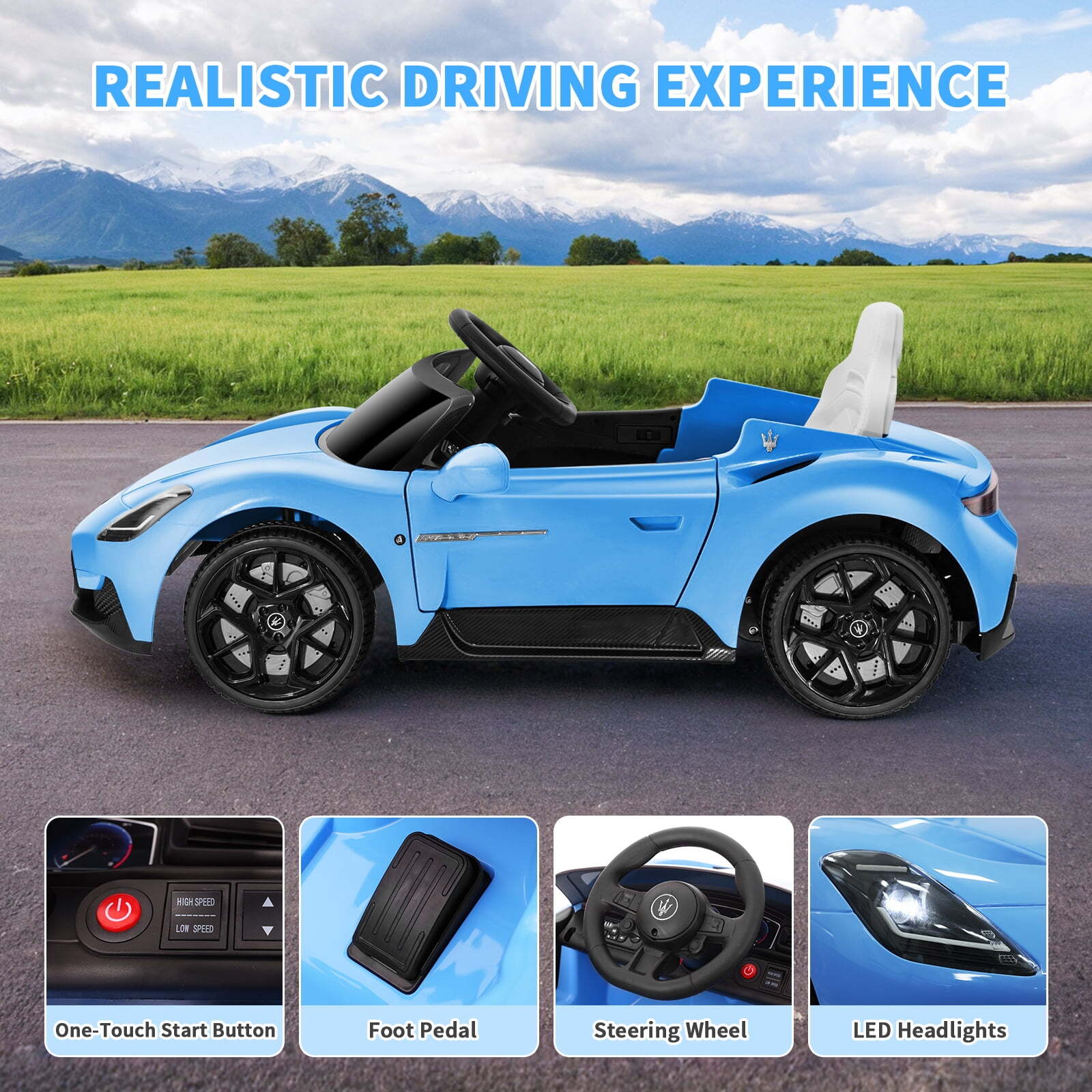 12V Kids Ride on Cars Licensed Maserati, Electric Ride on Toys for Toddler with