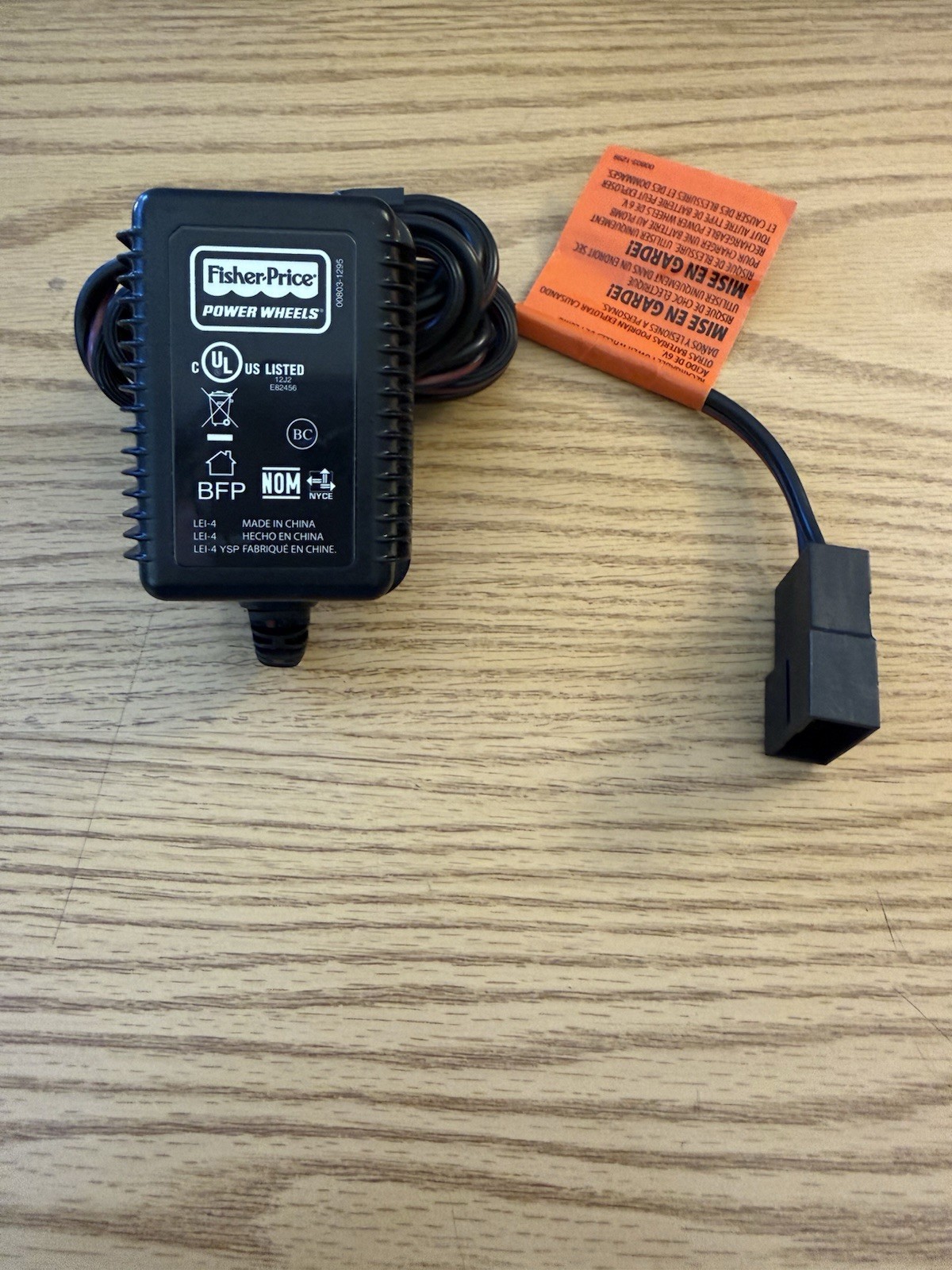 NEW Power Wheels 12V Battery Charger Genuine Fisher Price 00803-1295