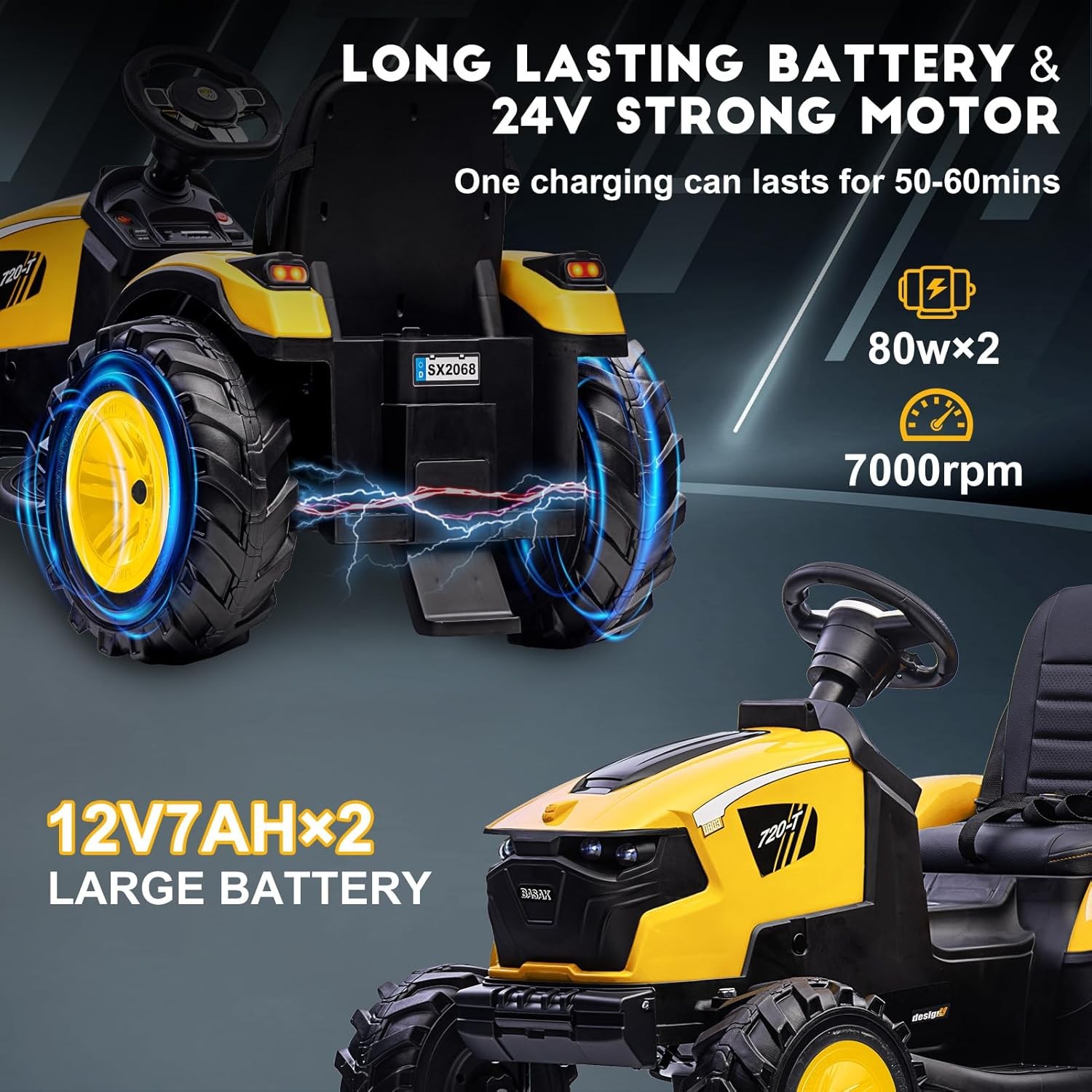 3 in 1 Kids 24V Ride On Tractor Excavator Bulldozer w/ Trailer Remote Control