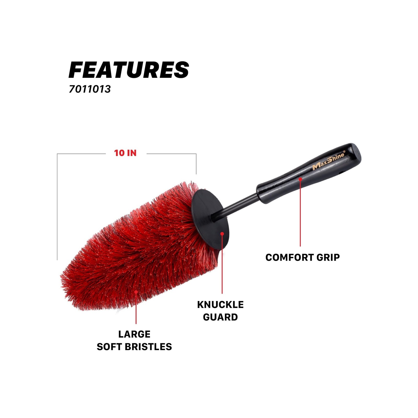 Maxshine Wheel & Rim Brush 10” – Large Soft Bristle PP Material with