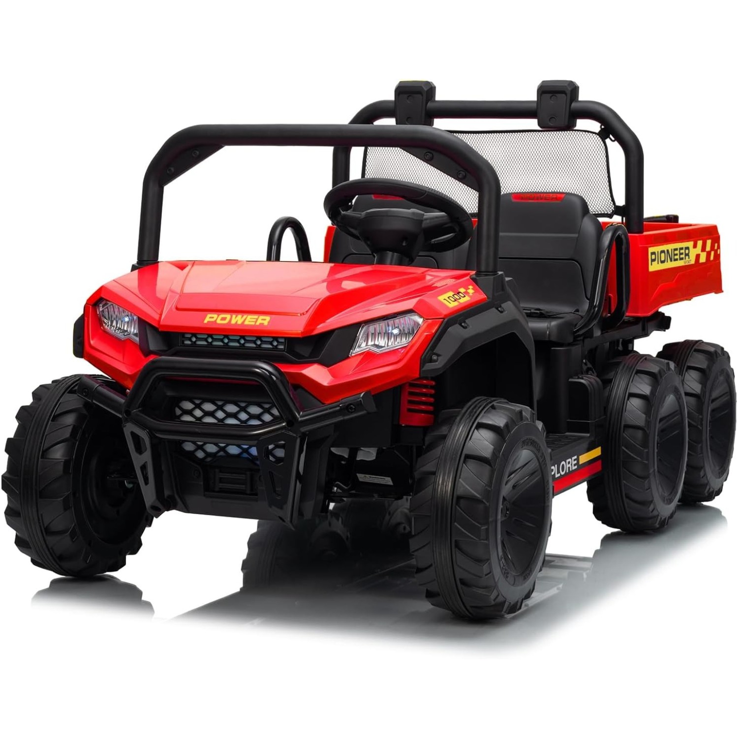 2 Seater 24V Electric Dump Truck, 4WD Kids Ride On Car with Remote & Dump Bed