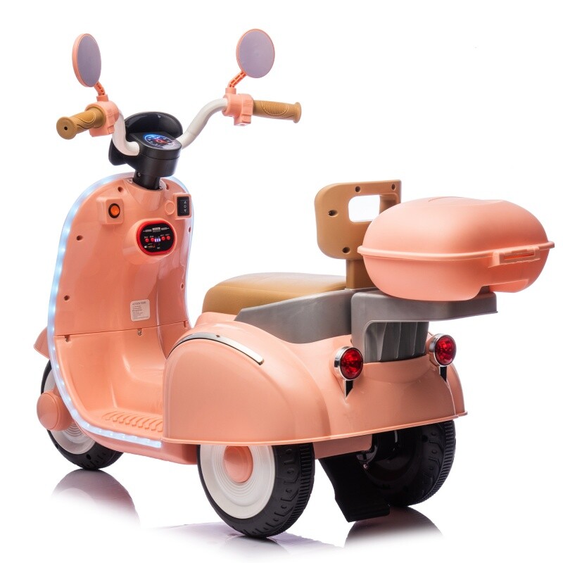 12V Kids Ride On Three-Wheel Electric Motorcycle W/Bluetooth Music For 3-6 Years