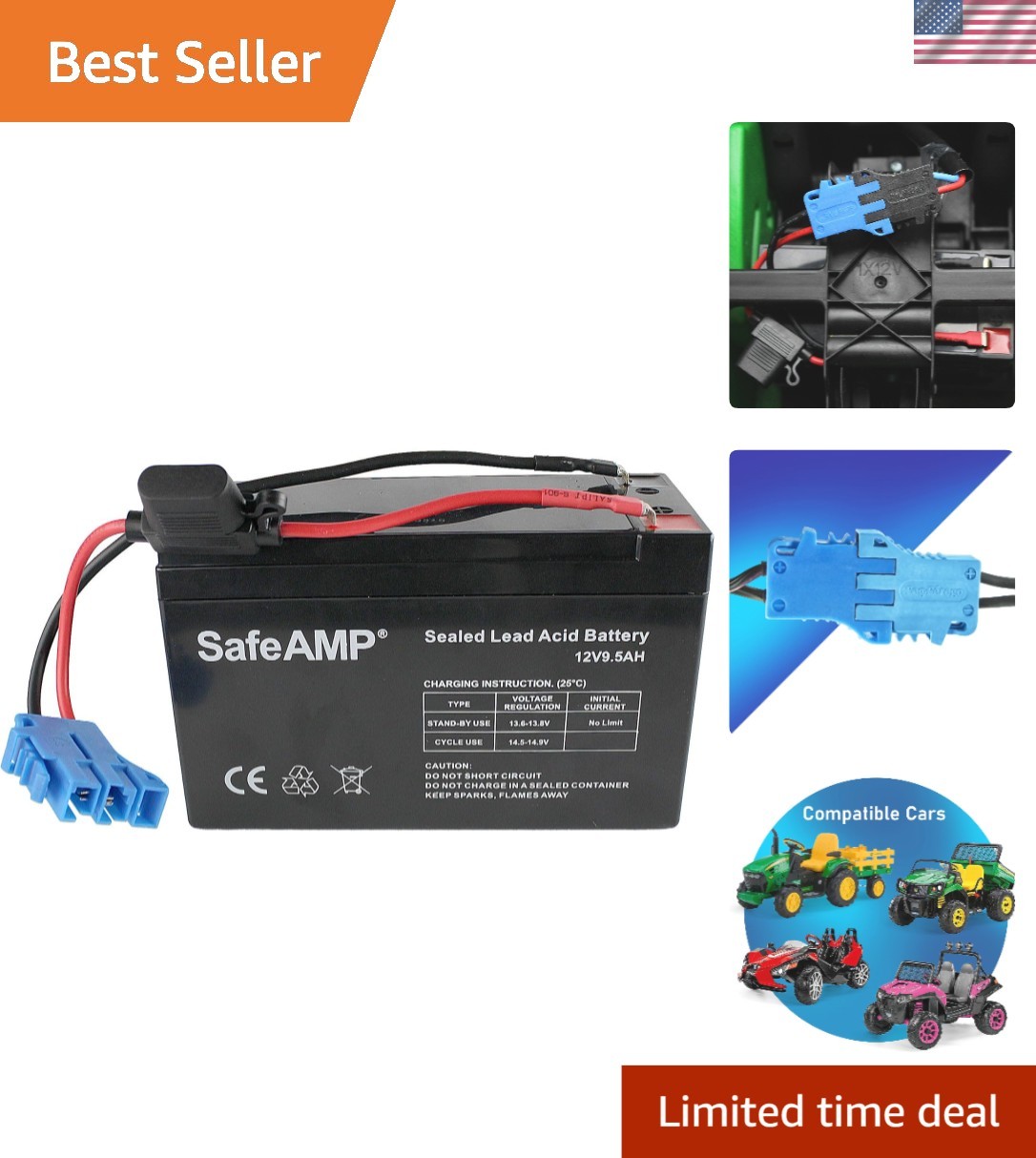 Lightweight 12V Lead Acid Battery – Perfect Replacement for Peg-Perego Vehicles