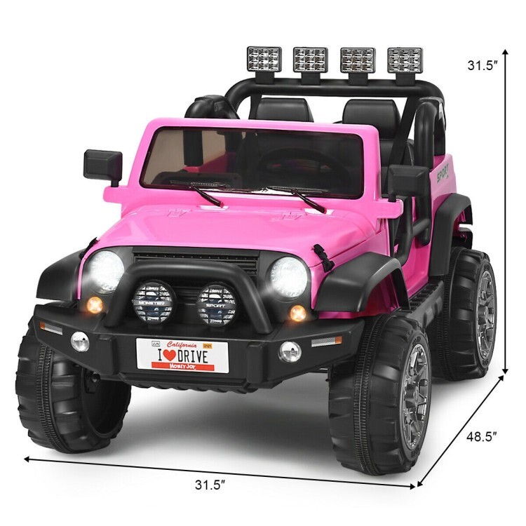 12V Battery Rechargeable Kids Ride on Car Truck w/Remote Control & Storage Room