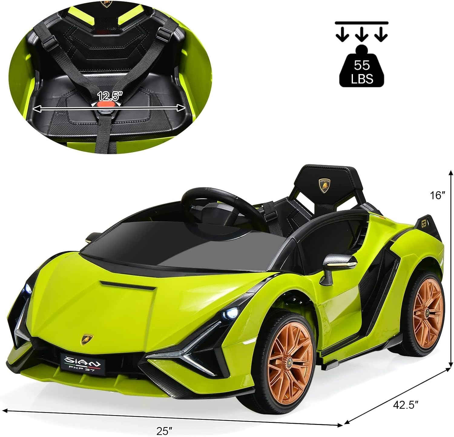 Electric Lamborghini Sian Roadster for Kids