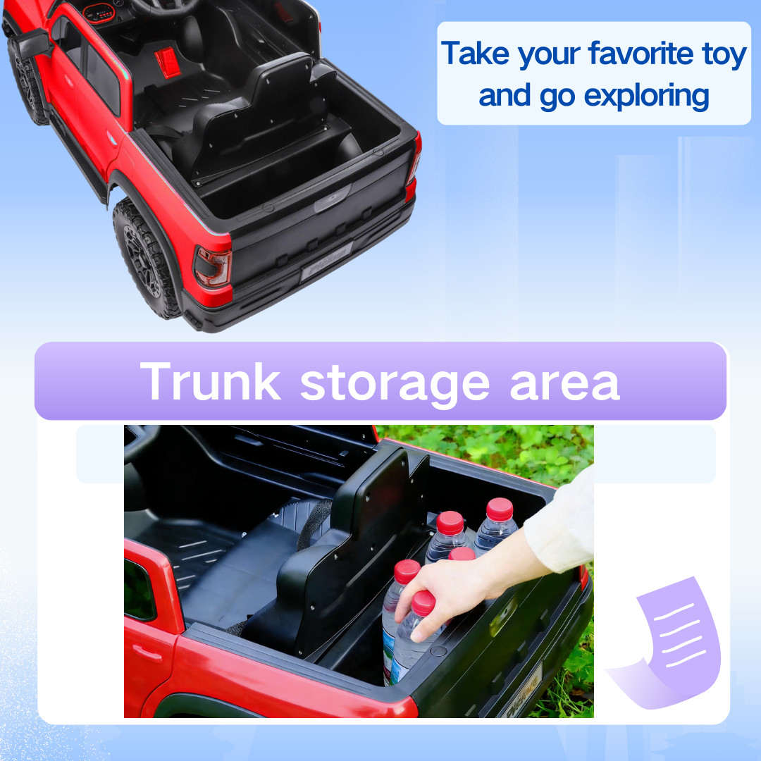 12V Kids Ride-On Car Remote Control, 4-Wheel Shock Absorption 3-6 Years Red