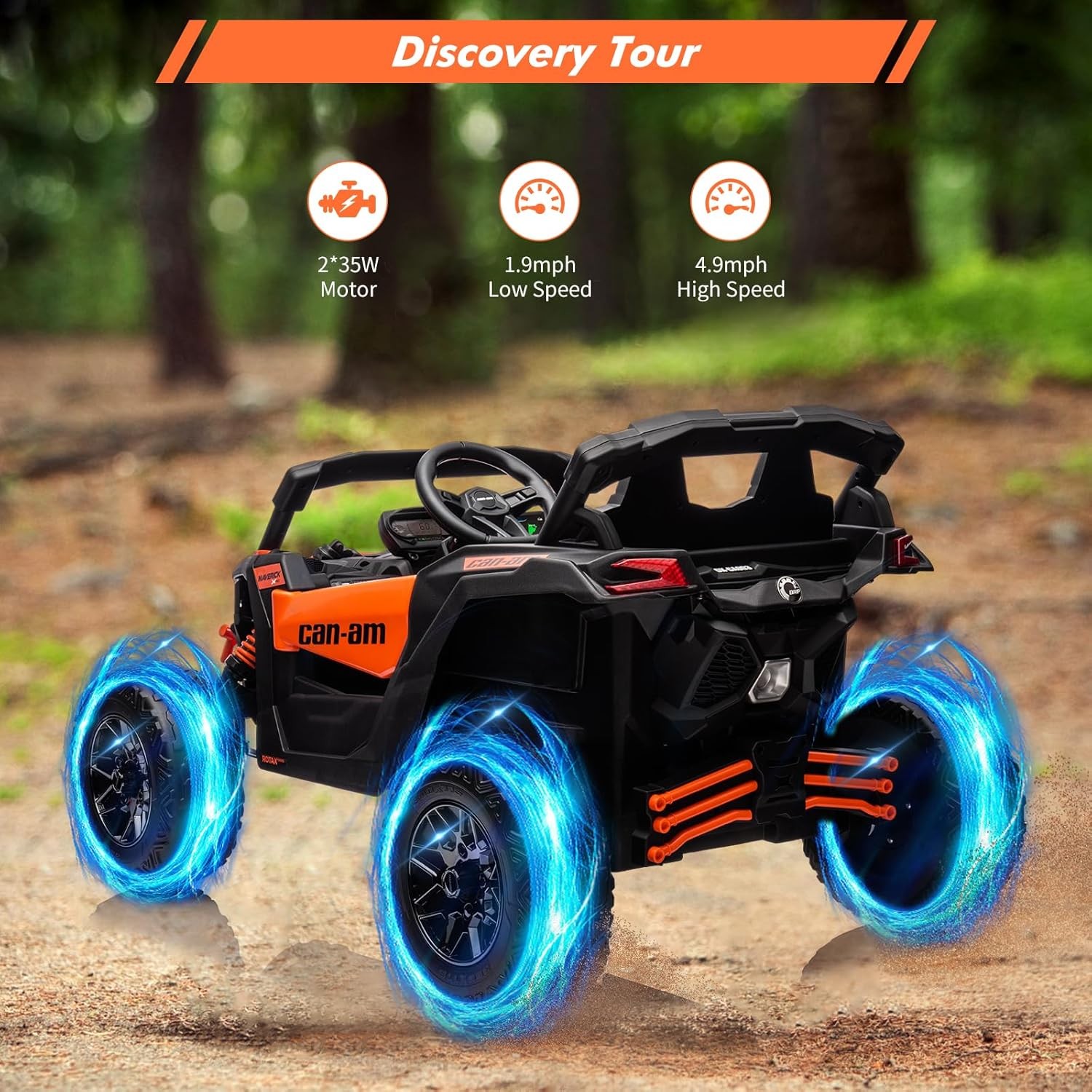 4 Wheeler Electric 2 Seaters Ride On UTV Car for Kids Off-Road w/ Remote