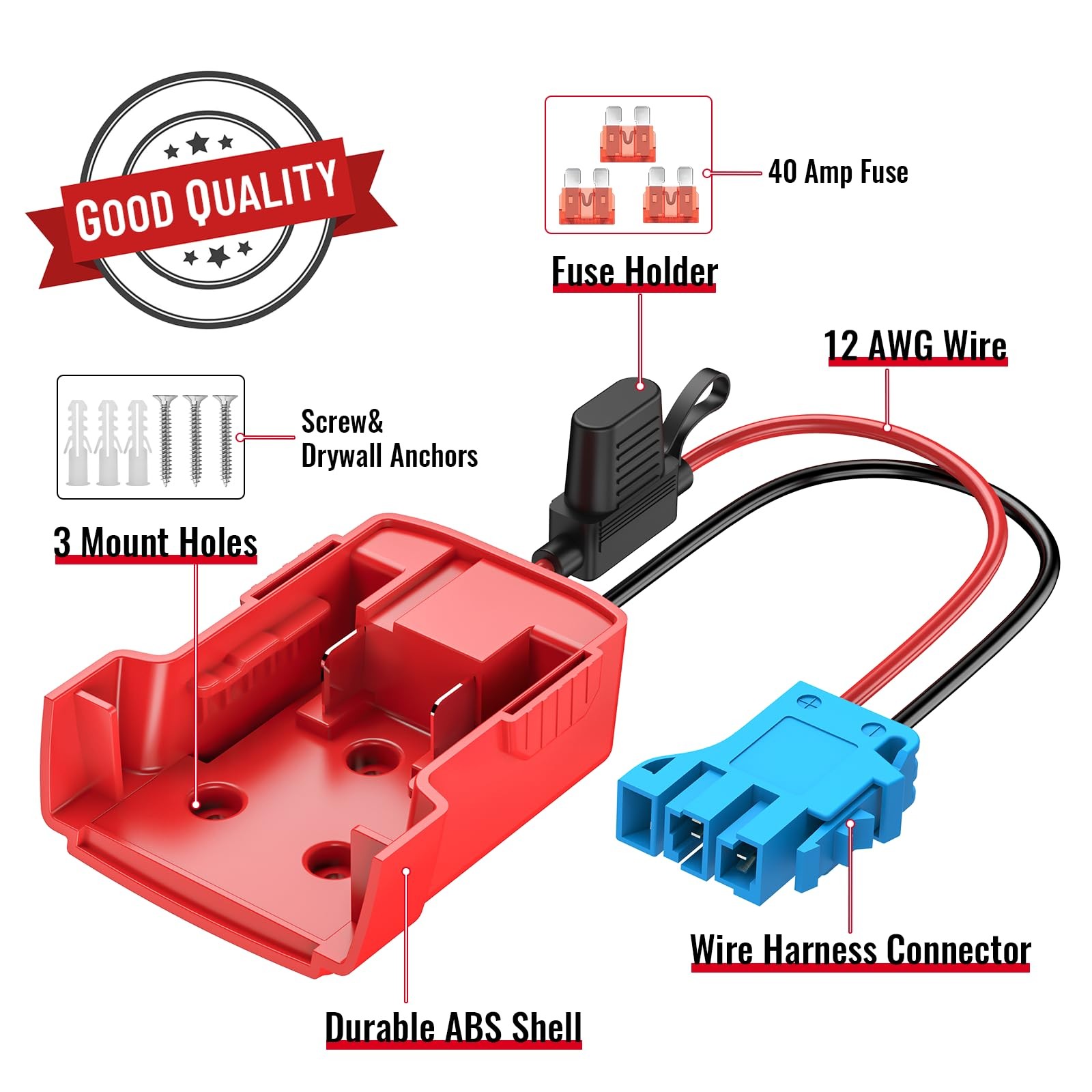Adaptador de batería de 18 V con mazo de cables para adaptador Power Wheels