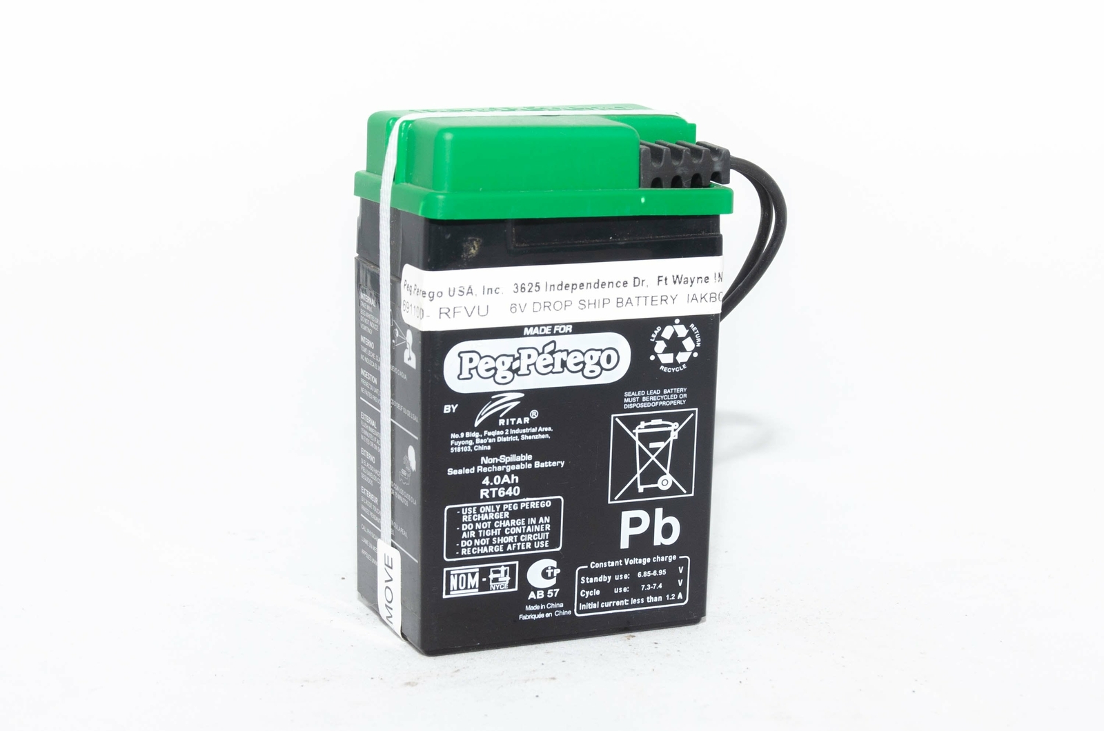 Peg Perego 6V 4AH Green Battery IAKB0509