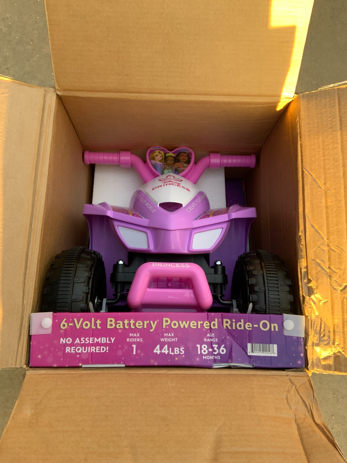 Hyper Girls’ Disney Princess 6V Battery-Powered Ride-On Quad, Age 18-36 Months