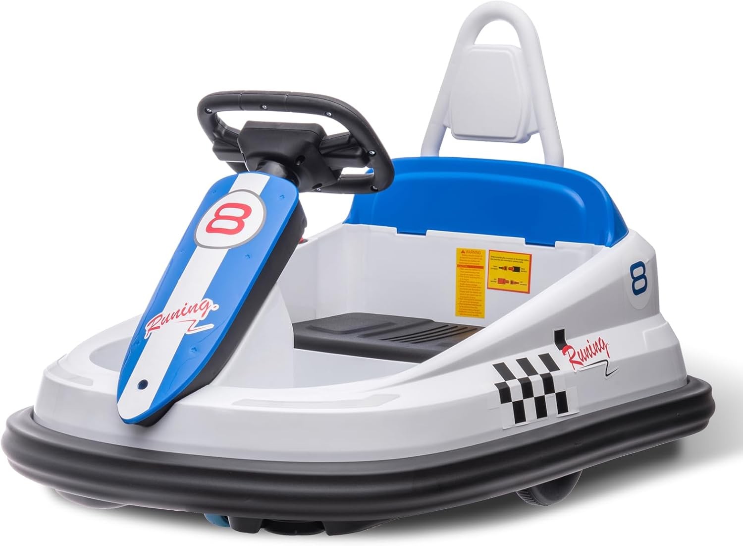 Kids Electric Bumper Car 6V, 1.9mph, Music/Horn, Seat Belt, Anti-Flat Tires