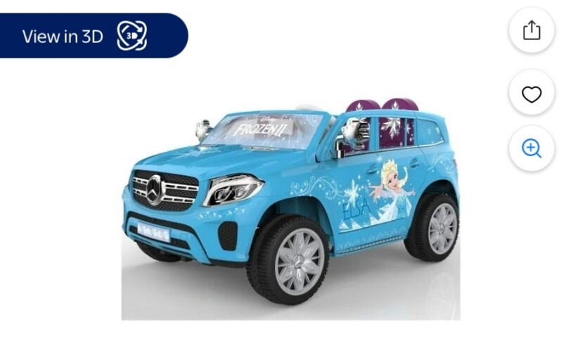 12V Disney’s Frozen Mercedes GLS-320 Powered Ride-on for Girls Ages 3+, up to 5