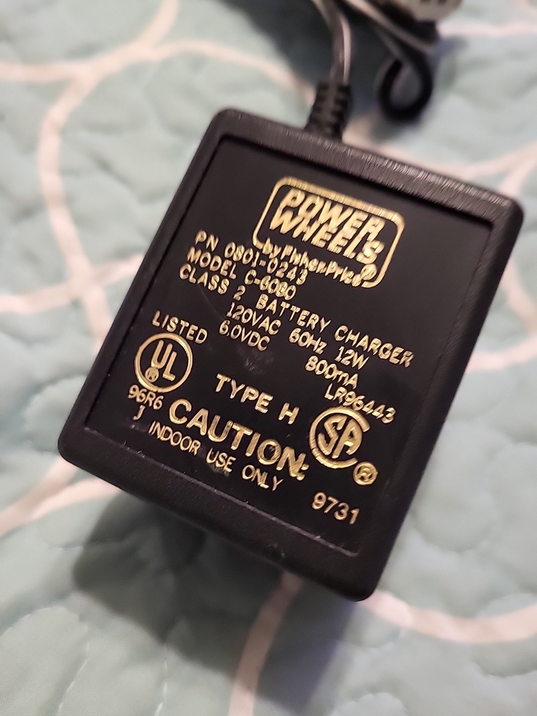 Power Wheels Charger Type H Model C-6080 OEM