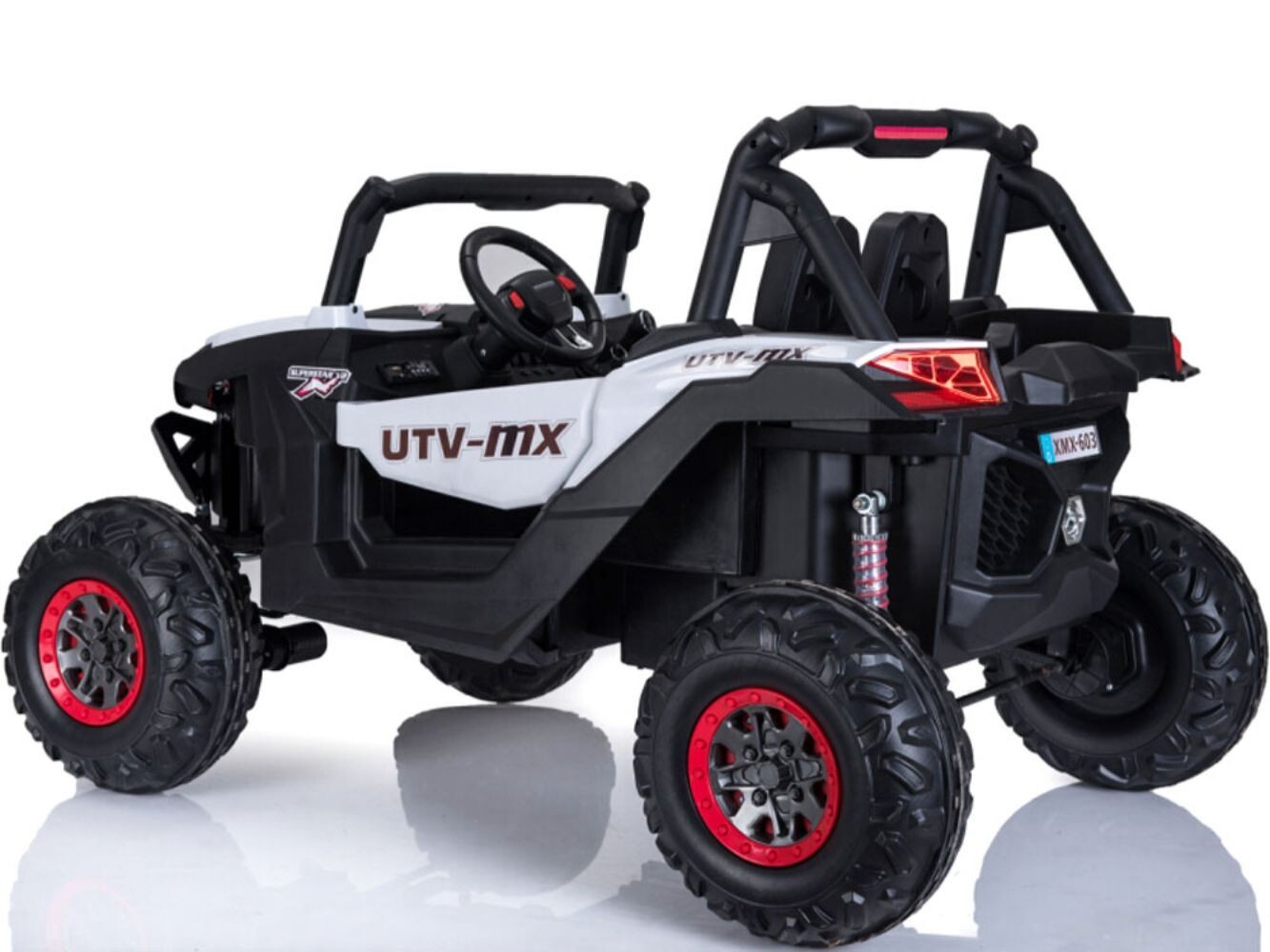 Mini MotoTec UTV 4×4 12v White (2.4ghz RC) Two Seater Electric -Ride On Toddler✅