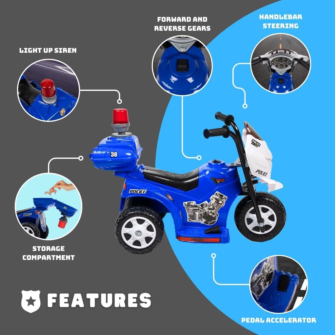 Imaginative Lil Patrol Ride-On for Kids, 6V, Purple and Pink, Ages 18+