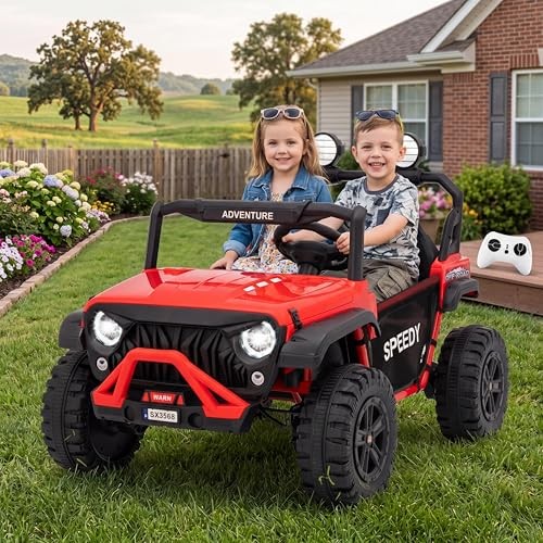 Red Iron 2 Seater 24V Ride-On Car for Big Kids – 4.97MPH – Red