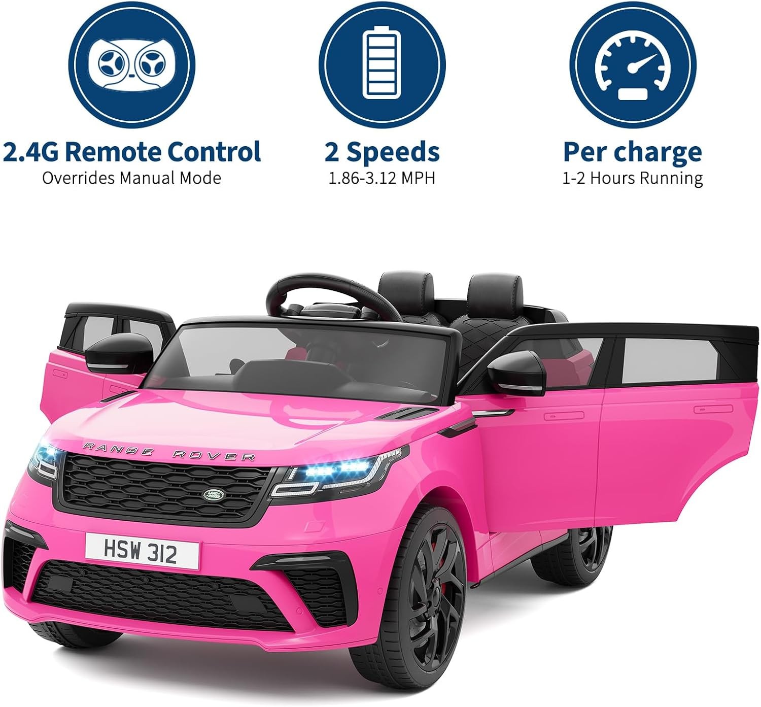 12V Kids Ride On Car Electric Ride On Toys w/ Parent Remote Light Mp3 Player