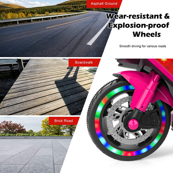 Kids Ride On Dirt Bike 12V Electric Motorcycle Training Wheel Light Music Gift