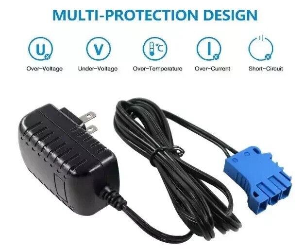 12V Battery Charger for Peg Perego, Ground Force Tractor John Deere Gator XUV ..