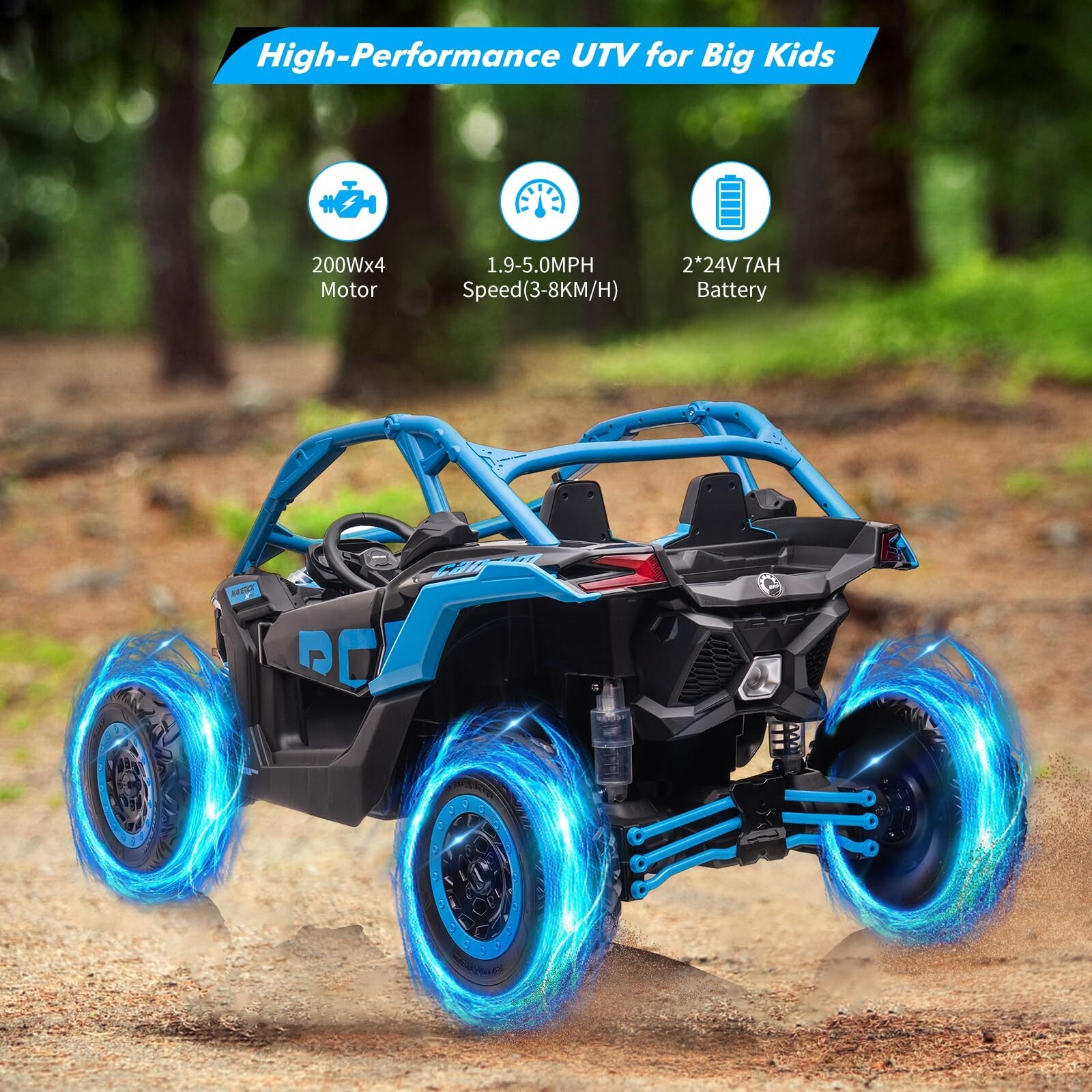 24V BRP Can-Am Licensed Ride on UTV Car for Kids Electric Toys 4WD Off-Road Quad