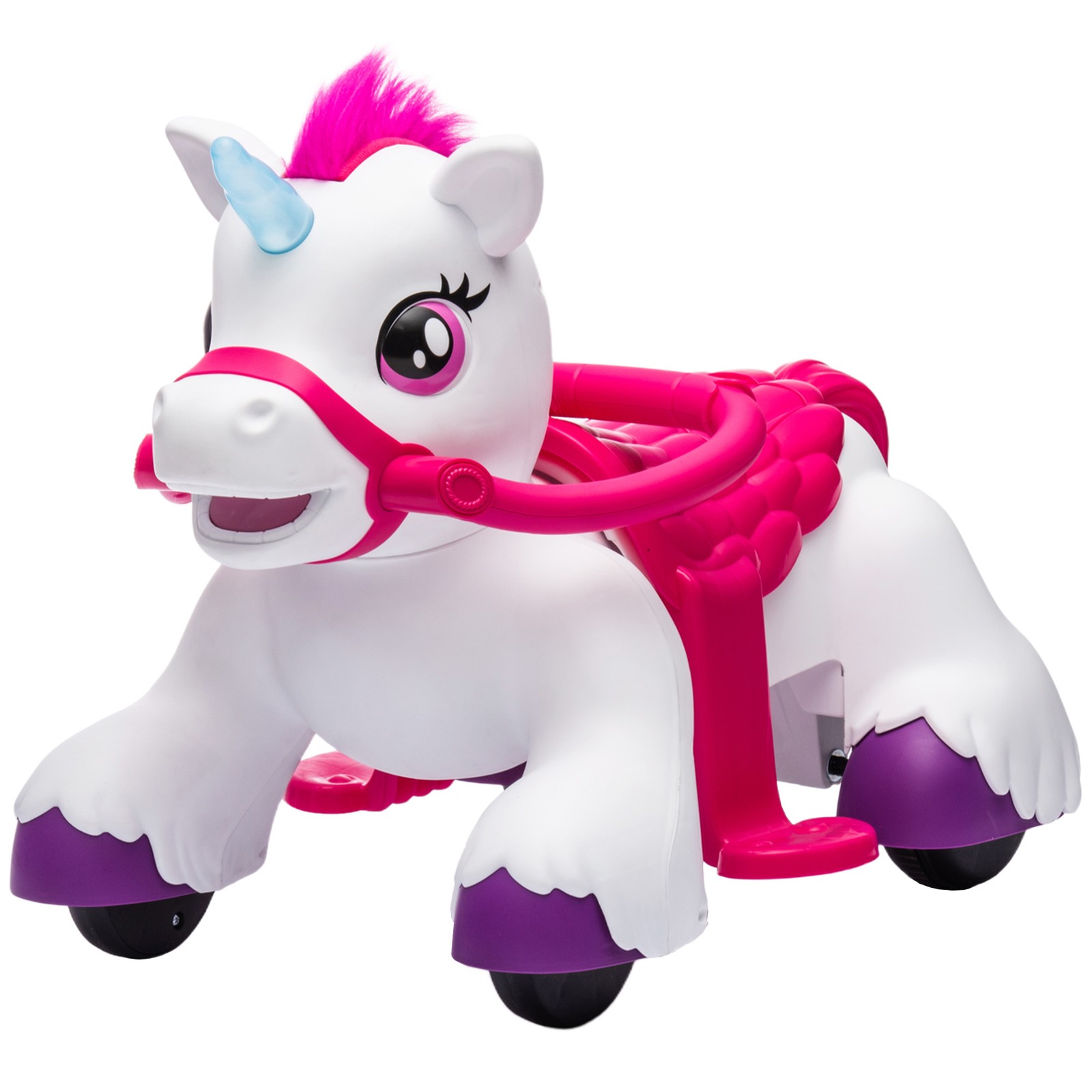 12V Ride On Horse Unicorn, Battery Powered Ride on Toy with Animal Sound, Brown