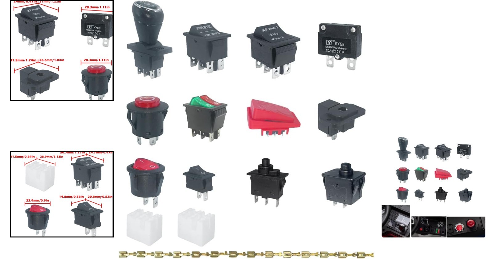 Universal 14PCS Switch Replacement Kit for Electric Kids’ Ride-On Vehicles