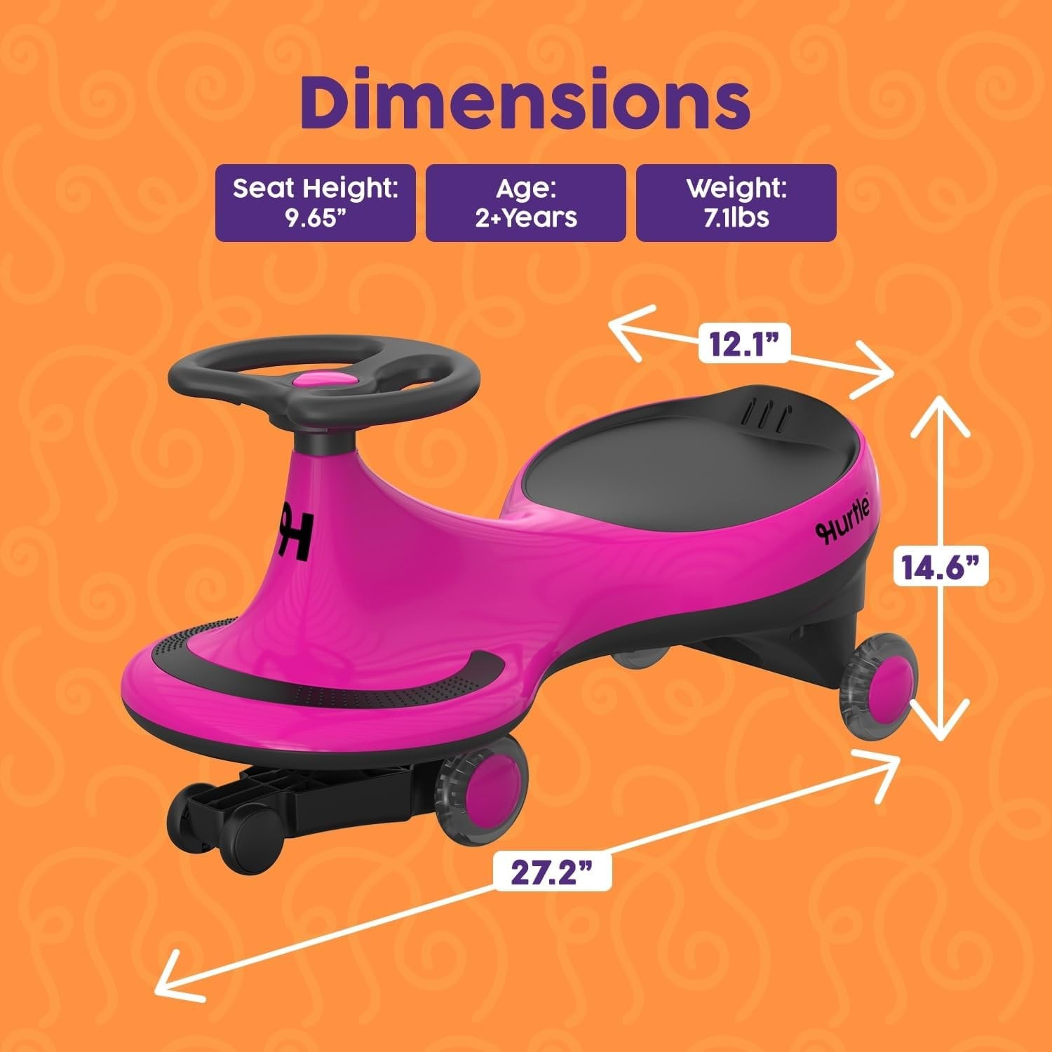 Swing Ride On Car Wiggle Car Toy Kids No Pedals Batteries/Gears Safe Toddler