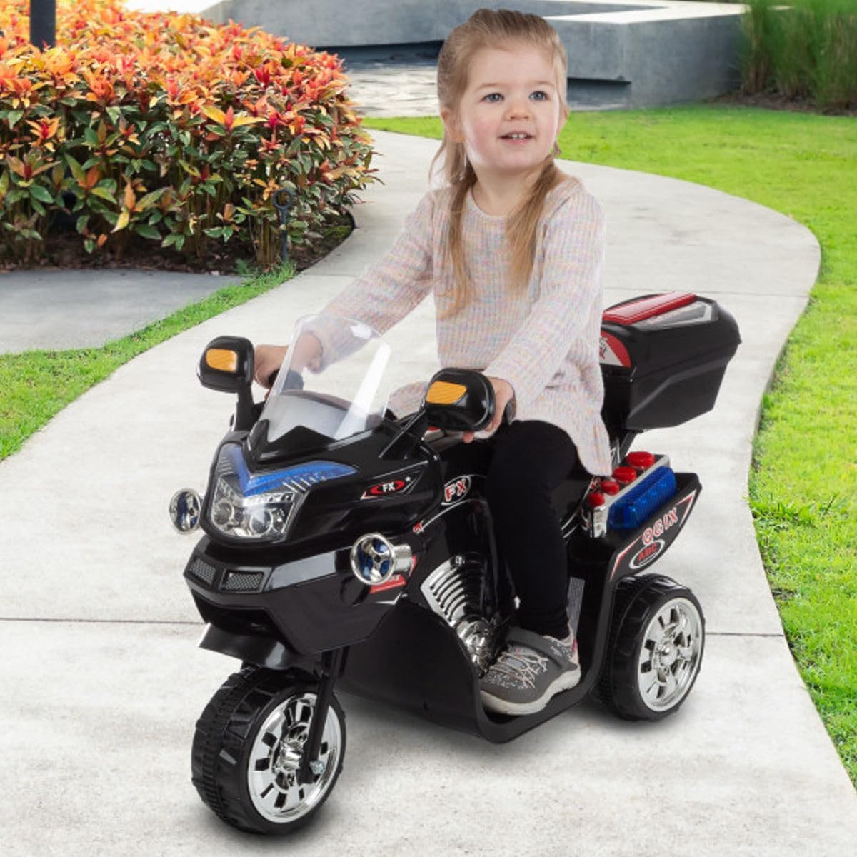 Electric Motorcycle for Kids – 3-Wheel Battery Powered Motorbike for Kids Ages 3