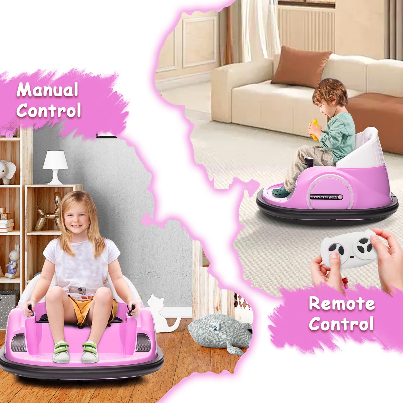 12V Kids Ride On Bumper Car Electric Vehicle for Toddlers Ride on Toy Bumping…