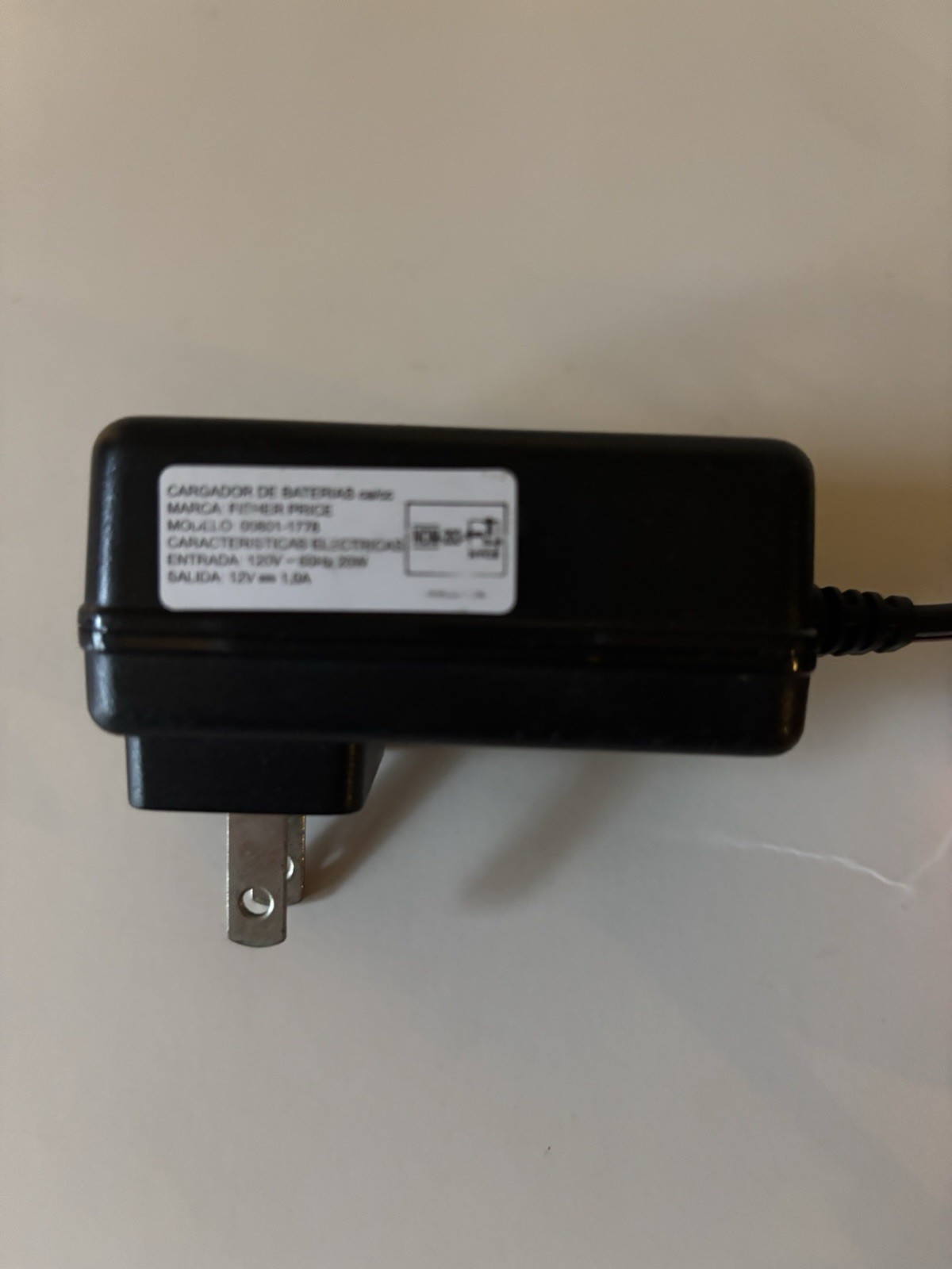 Fisher Price 00801-1778 Class 2 Power Wheels Battery Charger 12V