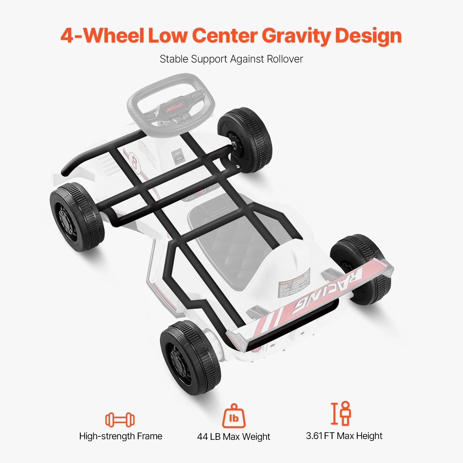 Electric Go Cart Outdoor Racing Toys Headlight & Horn Ride On Pedal Kids Gift