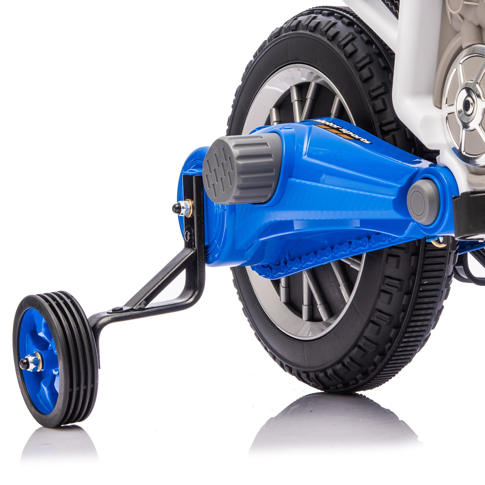 12V Kids Ride On Motorbike Motorcycle Dirt Bike with Music,Training Wheels Blue
