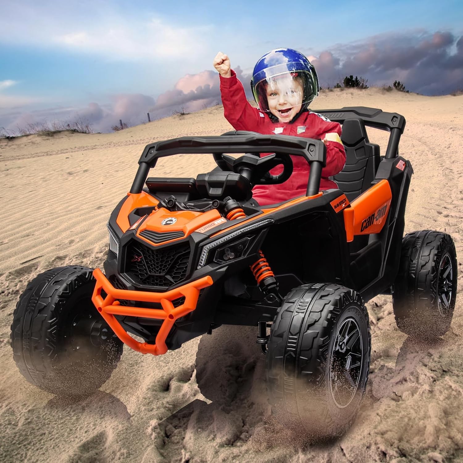 12V Ride on UTV Car,Licensed Can-Am Electric Kids Ride On Truck w/Remote Control