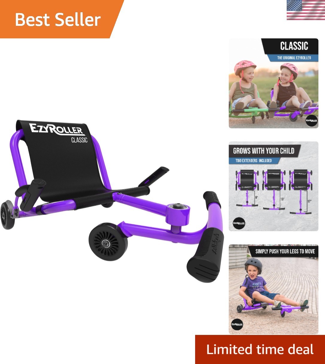 Classic Ride On Toy for Kids, Ages 3-12, Up to 154 lbs