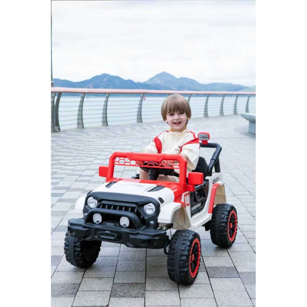 12V Toddler Electric Ride On Car White Green, Remote Control Spring Suspension