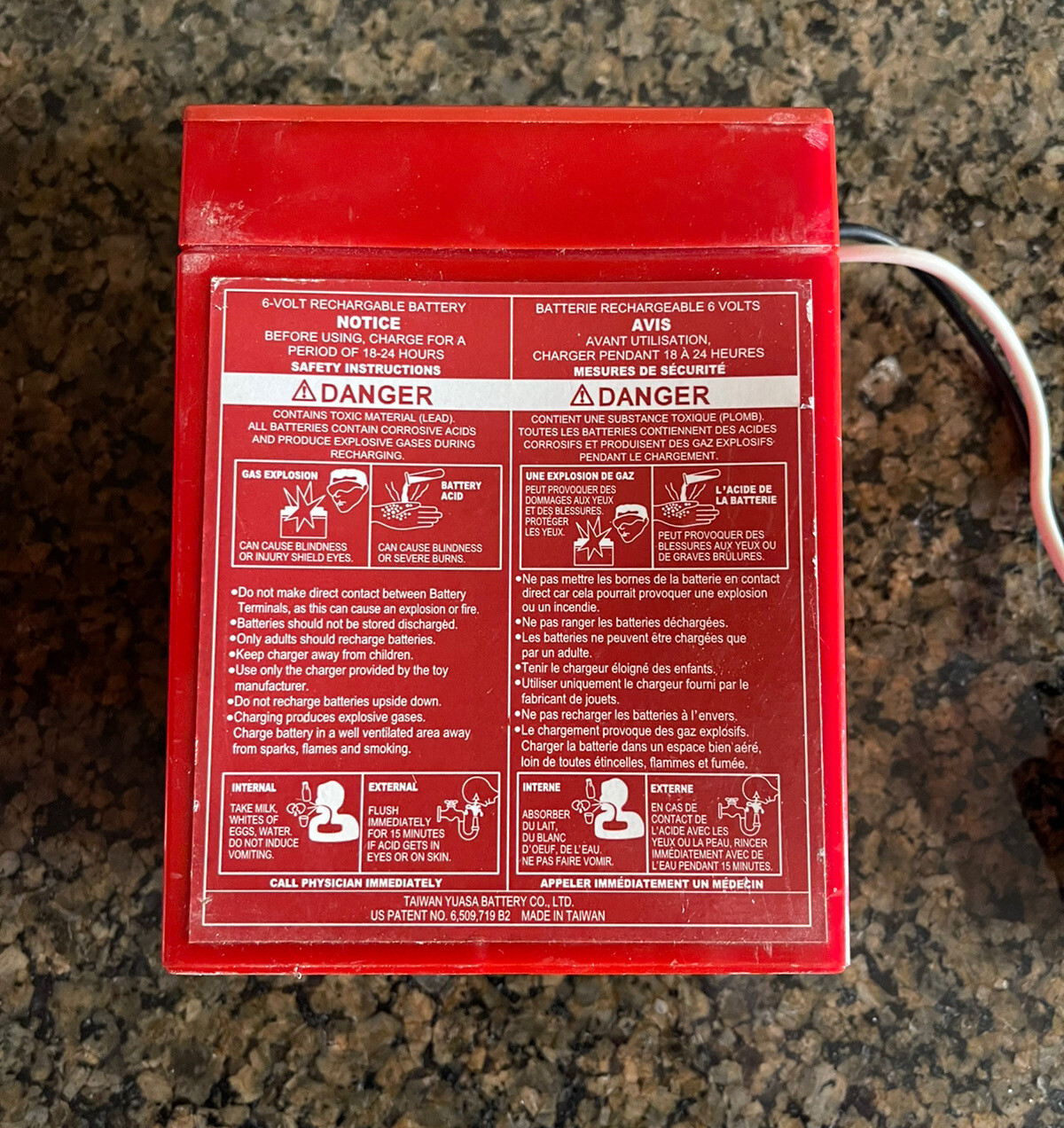 Lot Of 2 Power Wheels Battery 6 Volt Red Fisher Price (USED PREOWNED)