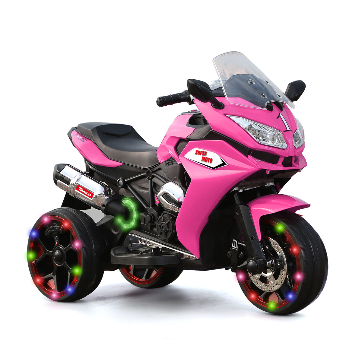 TAMCO 12V Kids Electric Motorcycle Ride on Motorbike w/ 3 Lighting Wheels Music