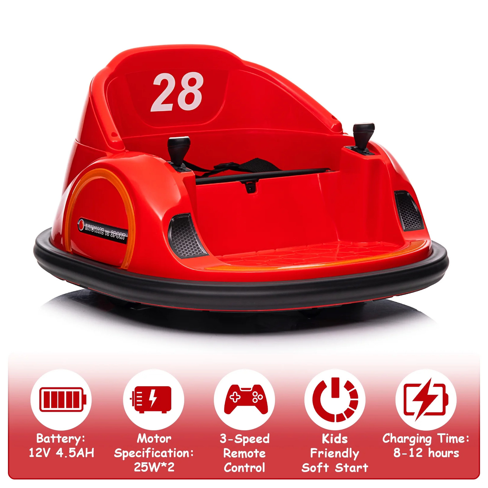 12V Electric Kids Ride on Bumper Car for Toddlers with Parent Remote