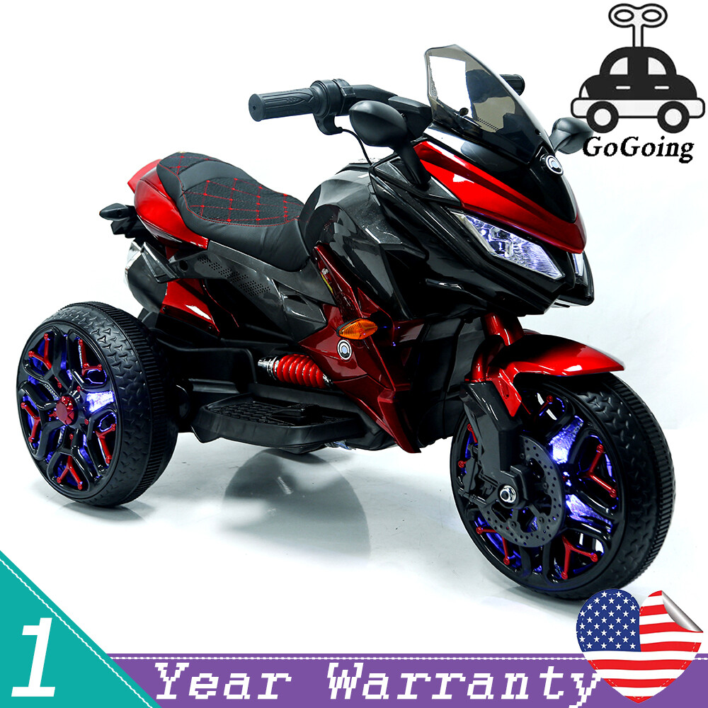 12V Electric Kids Motorcycle Ride-On Motorbike 3-Wheel 1.8-3.2MPH for Age 3-6