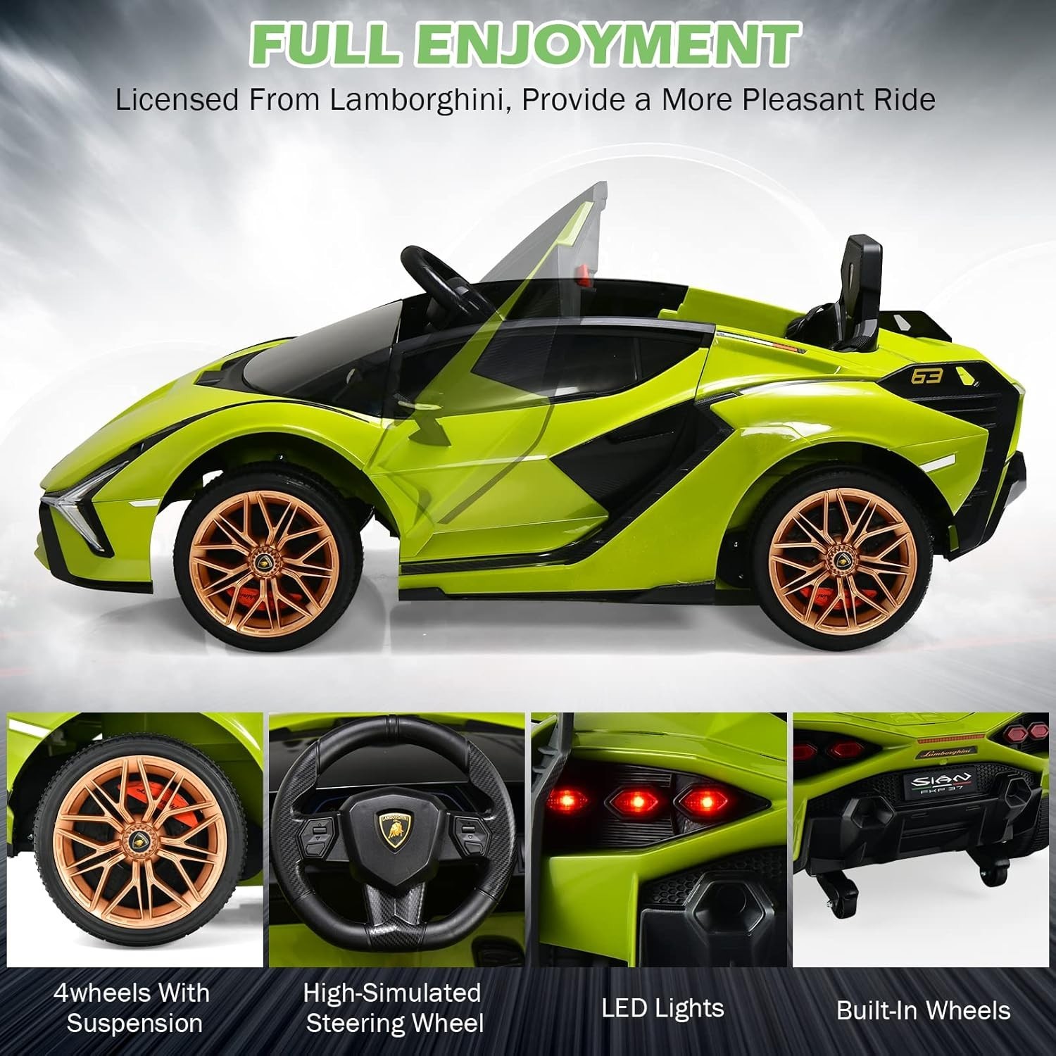 Electric Lamborghini Sian Roadster for Kids