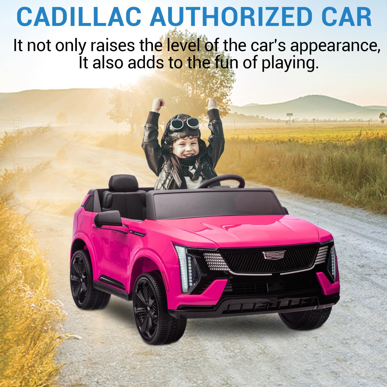 2 Seaters Cadillac Licensed 24V Ride On Car Girls Gift w/ Parent Remote Control