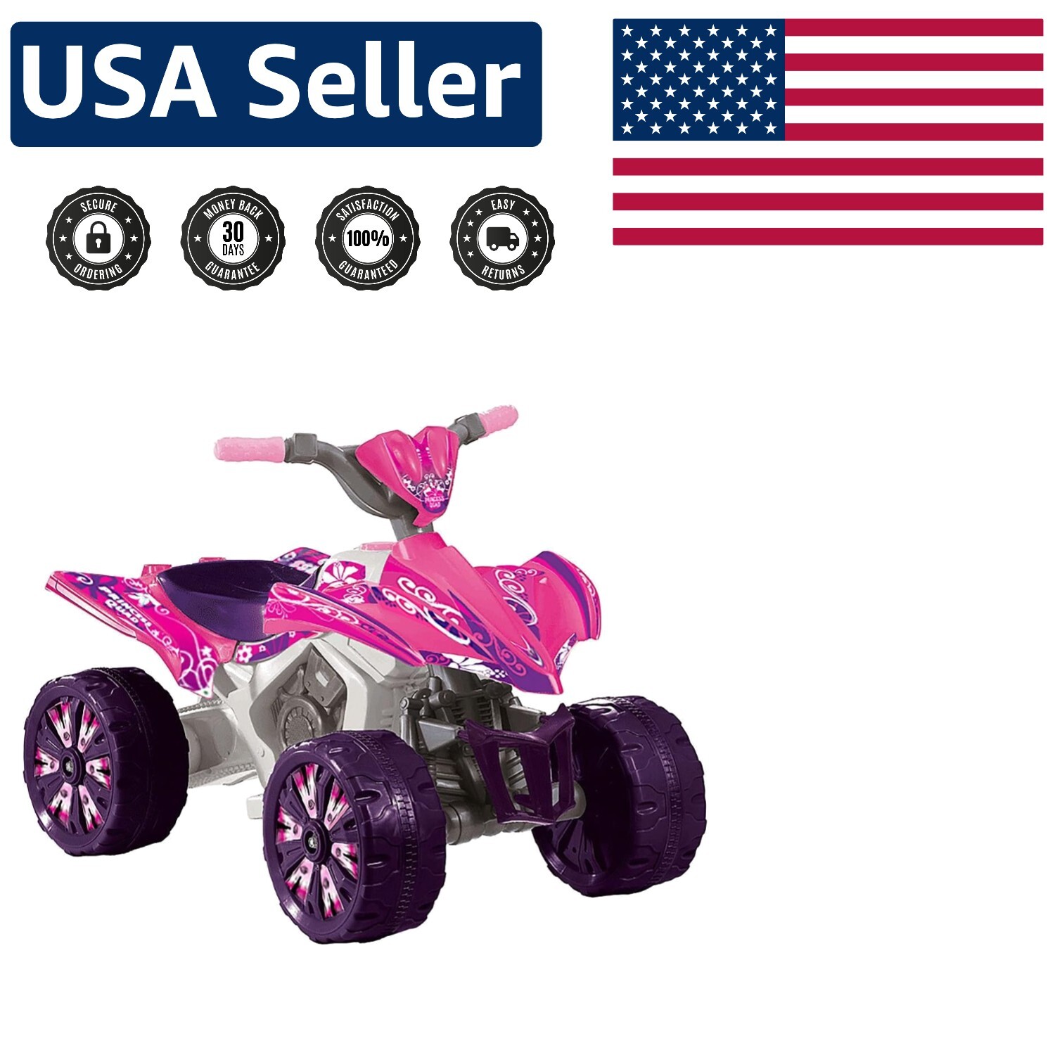 6V Xtreme Quad in Pink – Fun and Easy Ride-On for Adventures Up to 66 lbs