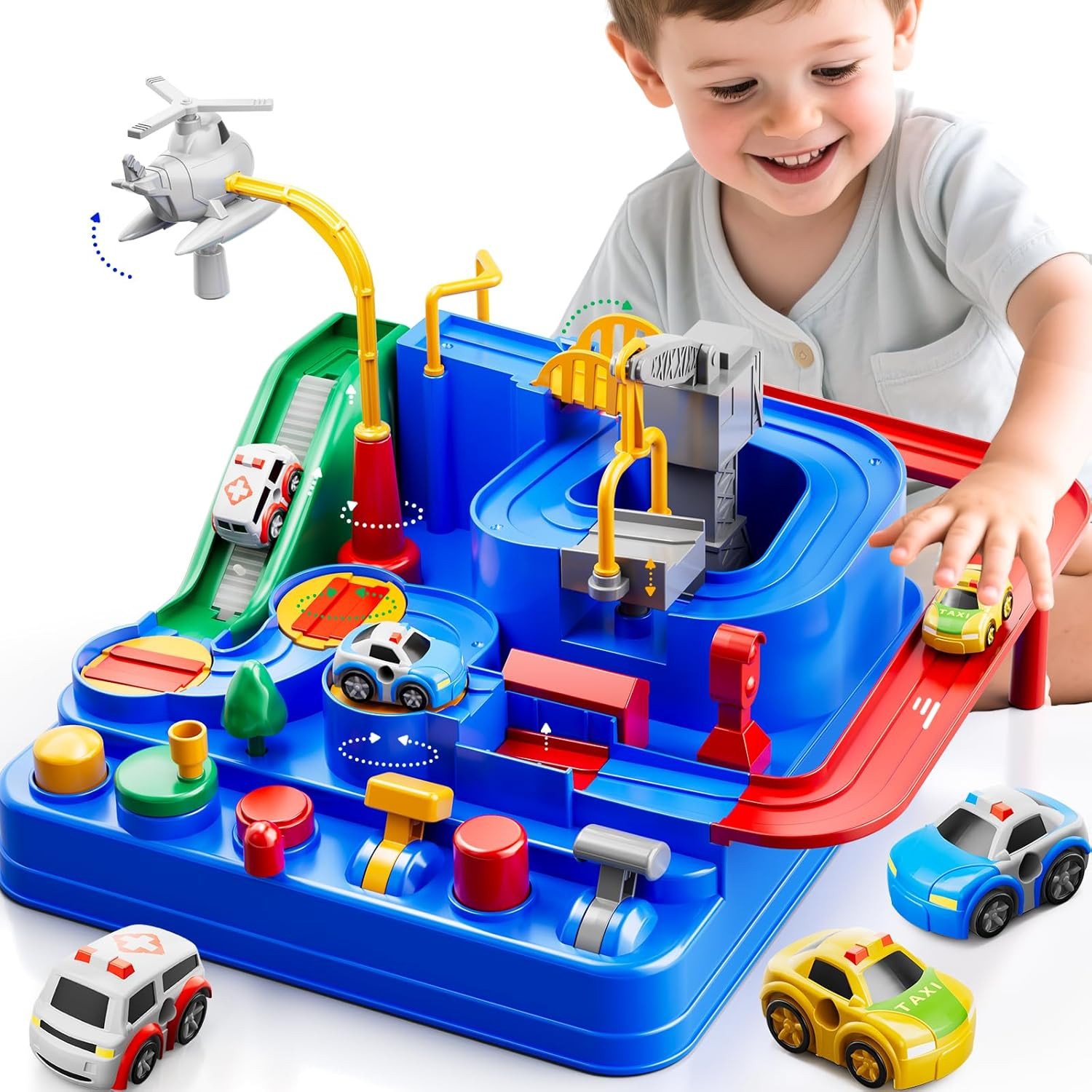 Car Race Track for Kids Ages 4-8, Kids Car Toys for 3 Year Old Boys, Race Track