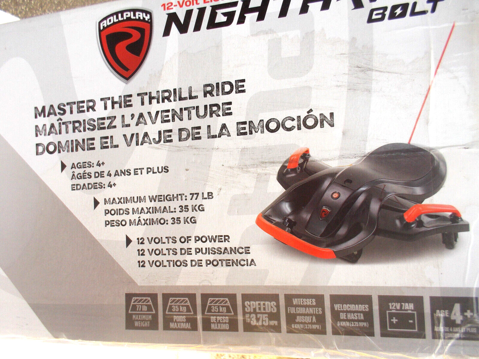 Rollplay Night Hawk 12v Electric Ride On Black & Red NEW IN BOX
