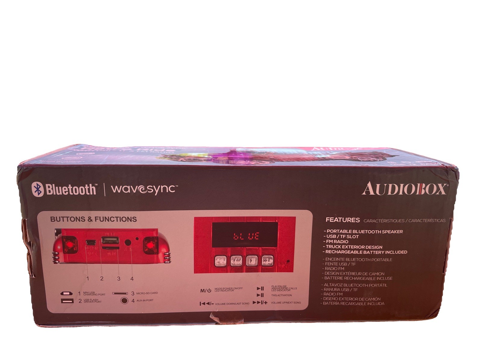 New -FM Radio -Bluetooth Speaker-Red Truck – RED TRK-5300BT Rechargeable Battery