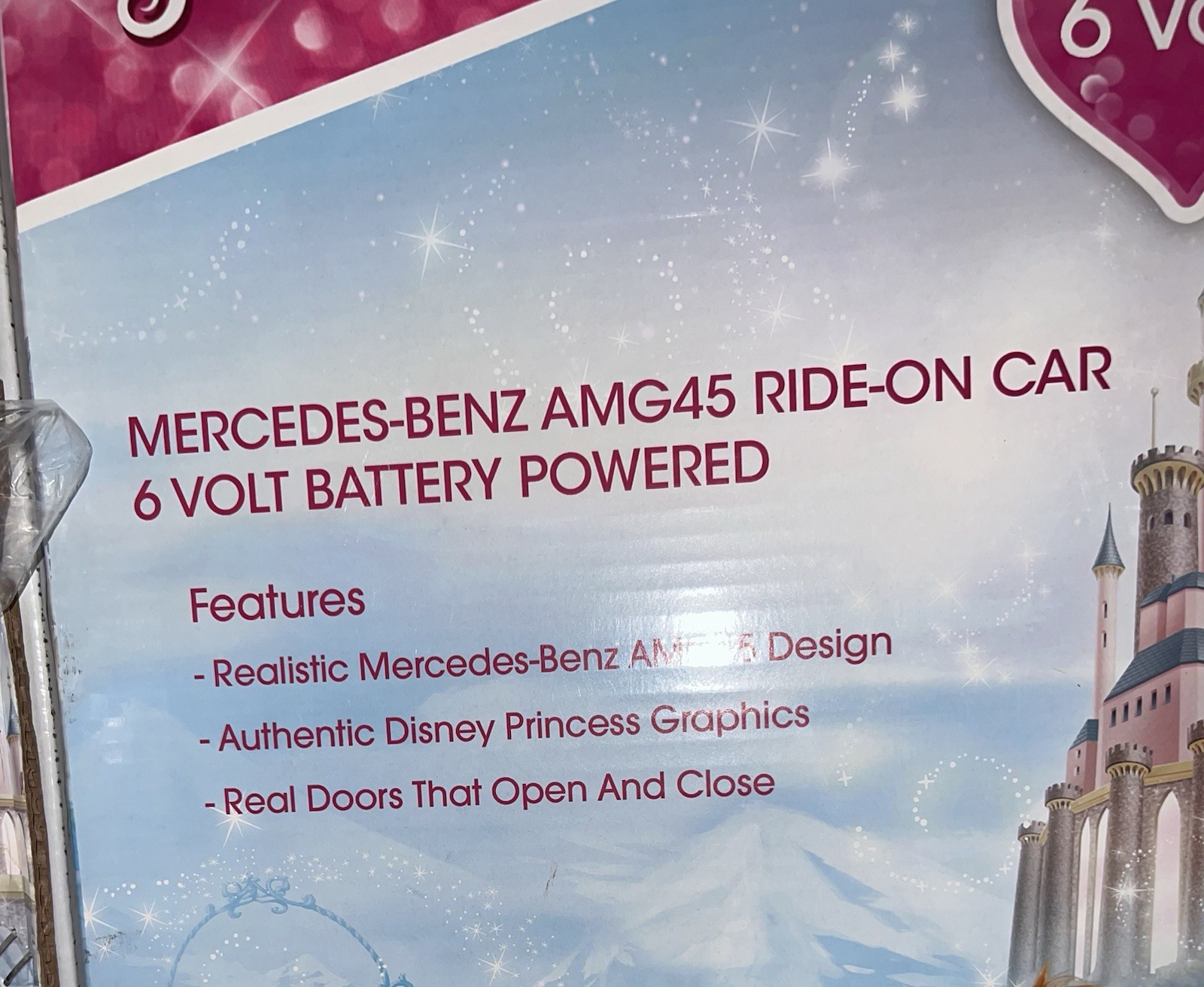 Disney Princess Mercedes- Benz AMG45 6V Ride On Car Pink RARE TO FIND IT NEW!
